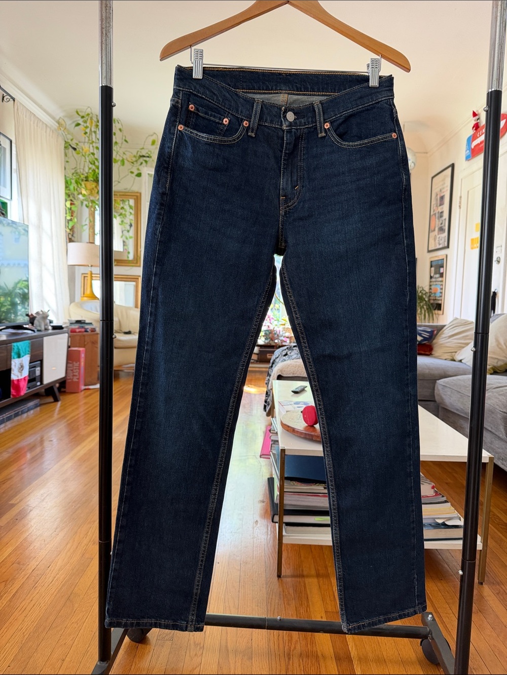 Classic Levis 514 Flex Dark Blue Straight-Leg Jeans